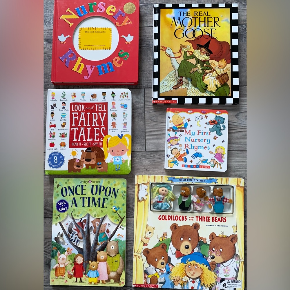 Nursery Rhymes Fairy Tales Once Upon a Time Goldie Locks Mother Goose Bundle Lot